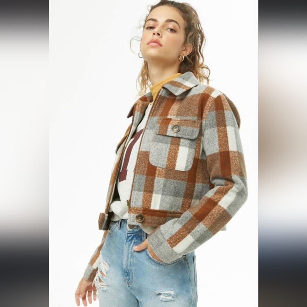 Forever 21 Brushed Plaid Jacket